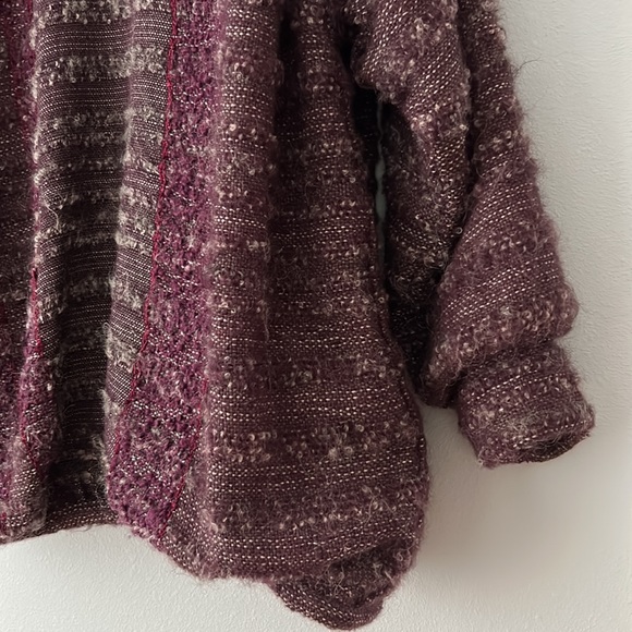 Nikos • Vintage 70s-80s Handwoven Art Knit Purple Sweater Blazer Jacket One Size - Picture 13 of 17